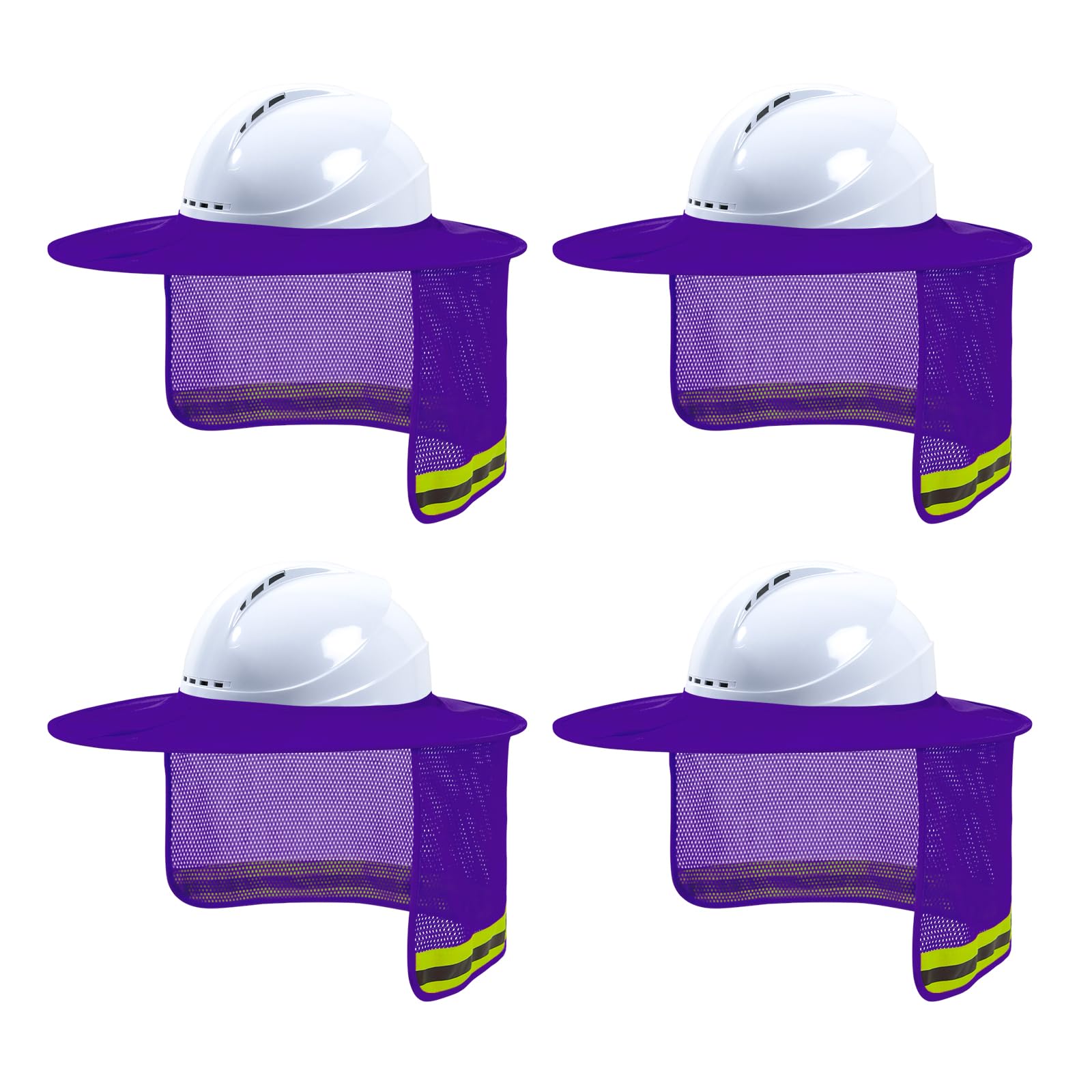 Hard Hat Sun Shade, High Vis Sun Visor Shade Full Brim, Purple, 4PCS