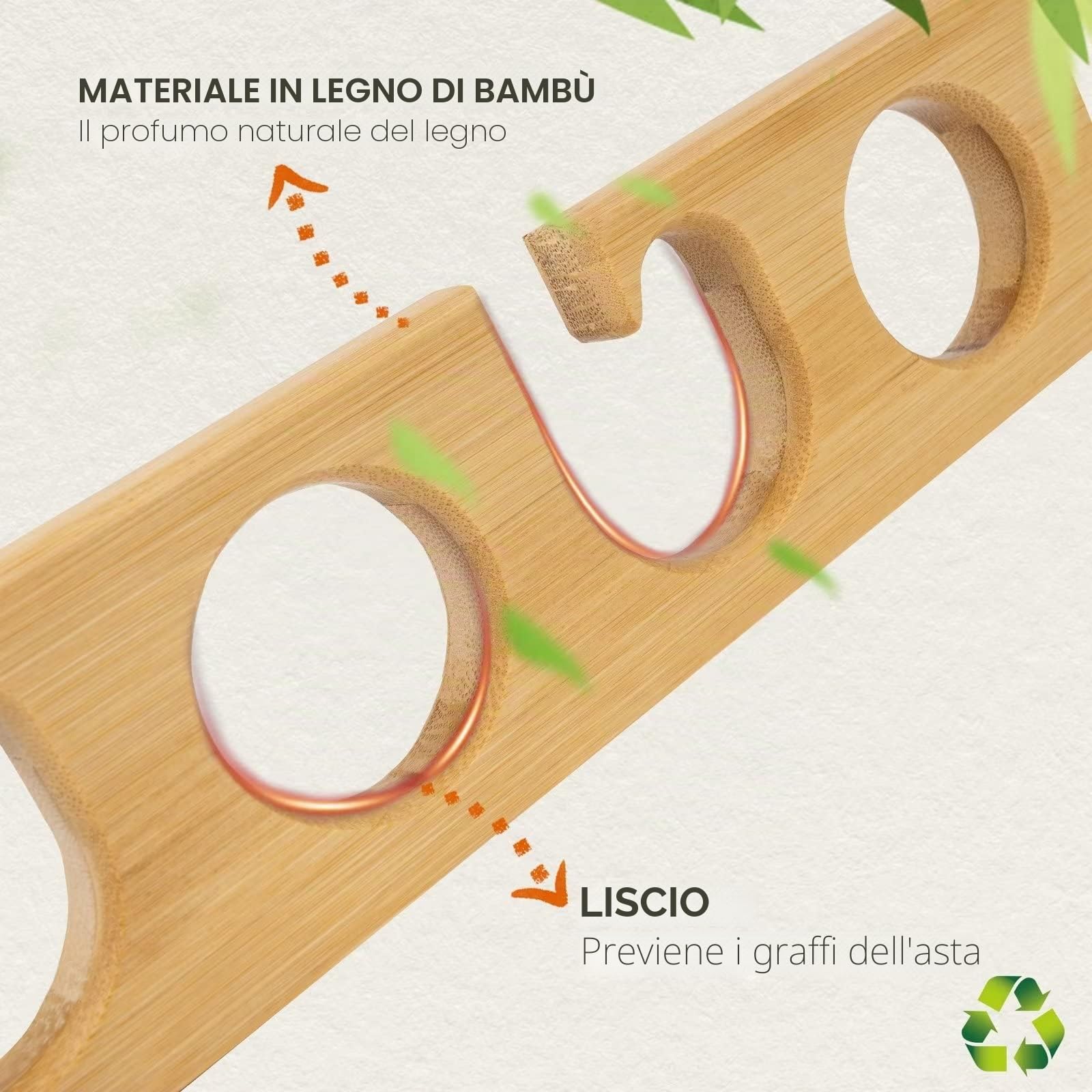 THKFISH Porta Canne da Pesca da Muro Portacanne da Pesca per Garage in Legno Bastone da Pesca Wall Rack Store 7 combo di canne da pesca, 1 coppia Orizzontali