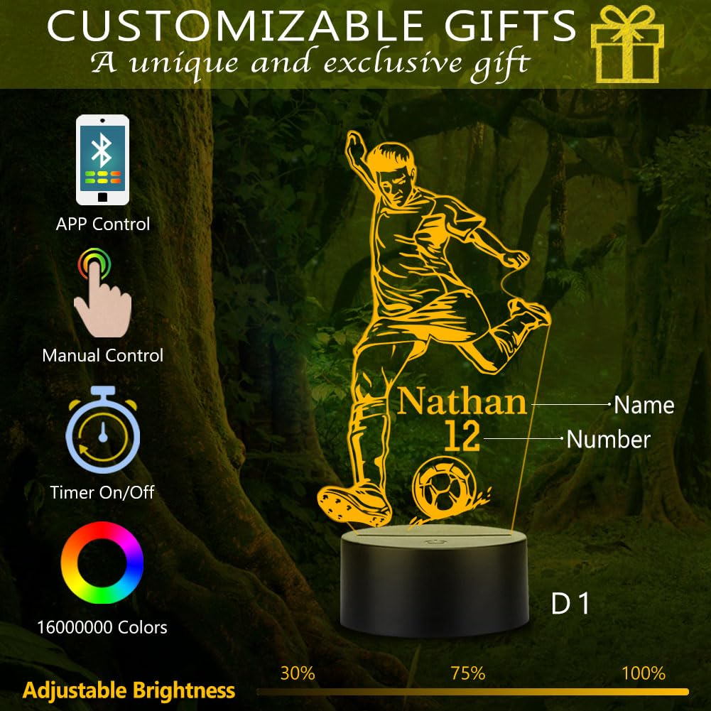 Lampe De Football Personnalisée Pour Enfants, Lampe De Table Pour Lampe De Football Personnalisée Pour Enfants, Lampe De Table Pour