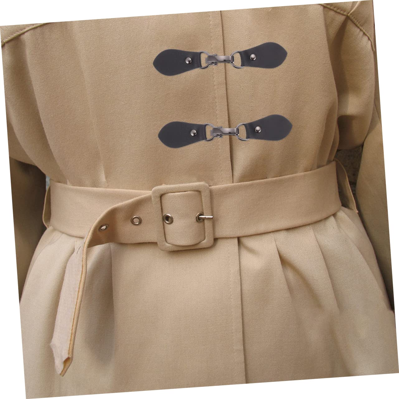SEWACC Hebilla Para Accesorios De Vestir Hebillas De Palanca Suéter Con Botones Cierre De Abrigo Broche Antiguo Botones De Cambio De Abrigo Alfiler De Ropa Insignias Cuero Black