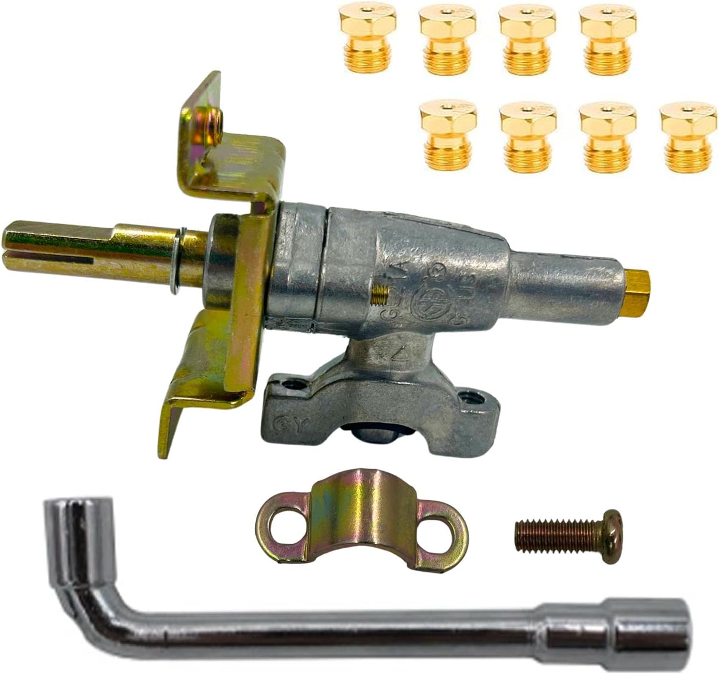 MENSI Gas Control Valve Fits for 36" Blackstone Tabletop Griddle 4 Burner and 2 Burner Grill 1554, 1565 Replacement Valve 2 Packs with Universal Orifice to Get Higher or Lower BTU