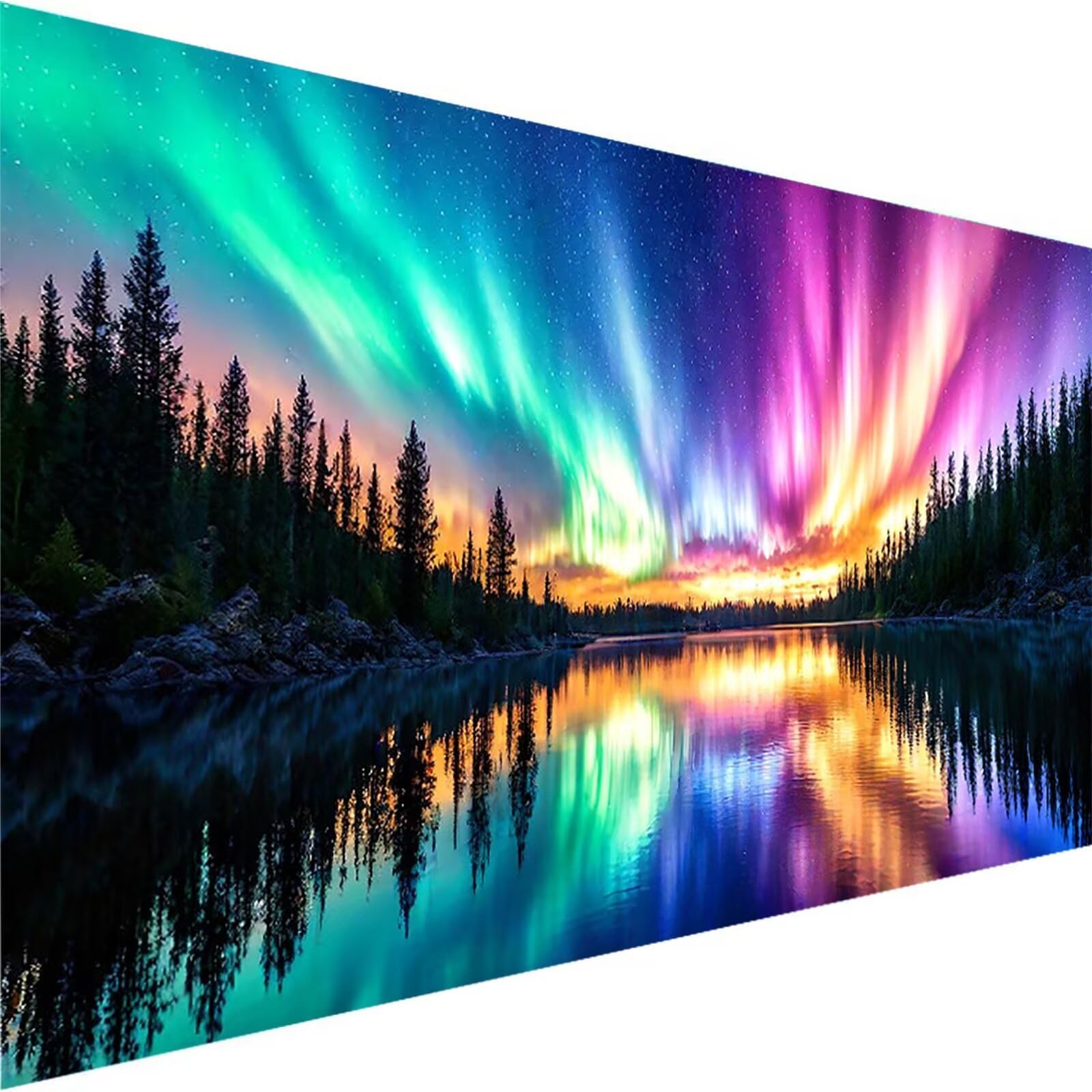 Malen nach Zahlen Kinder Aurora, Geschenke für Mädchen Junge, Bastelset Kinder, Malen nach Zahlen See | Malen nach Zahlen Ohne Rahmen, für Home Wand Dekor Geschenk (60x120cm) Bastelset Erwachsene 5-P