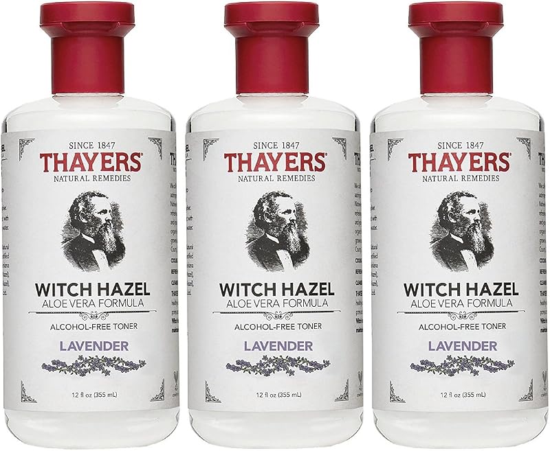 Alcohol-Free Toner, Lavender, Witch Hazel, 12-Ounces (Pack of 3)