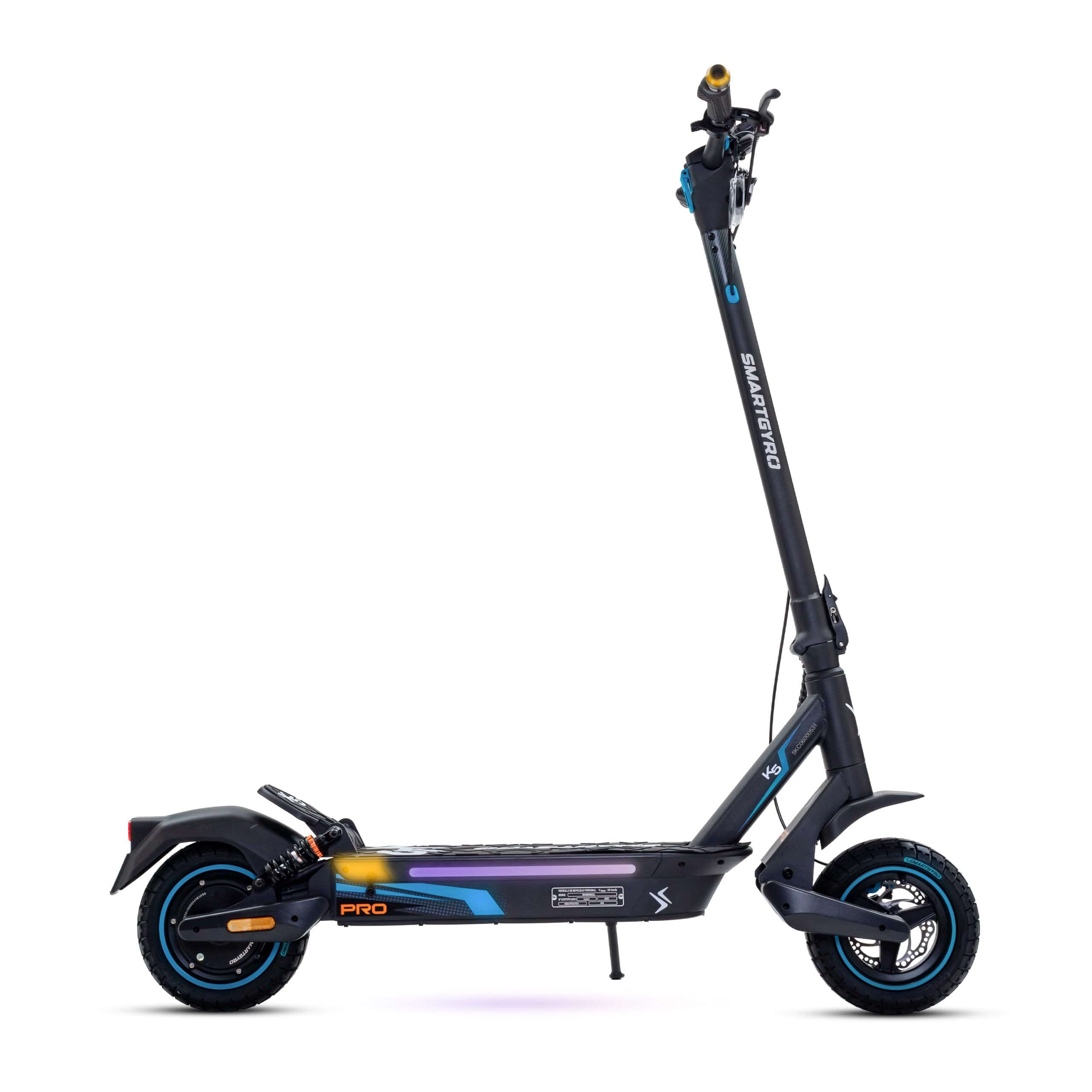 smartGyro K5 PRO - Patinete eléctrico de 48V 1000W, 15.000 mAh, Suspensiones Delanteras y Traseras, Display Multifunción, Ruedas de 10 Neumáticas (Black 1000w 15Ah)