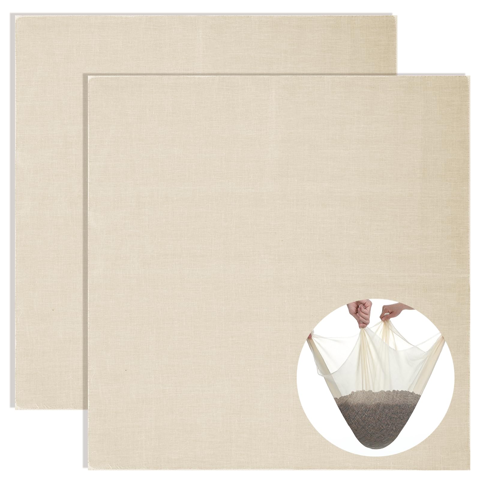 2 PCS Reusable Cheese Cloth for Straining, 1 Yard Cheesecloths Hemmed Ultra Fine Cheese Cloth Unbleached Pure Cotton Cloth Strainer for Cooking, Baking, Juicing, Cheese Making