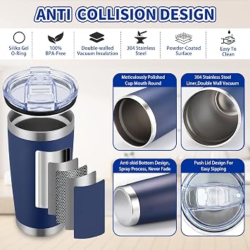 HAOLI 36 Pack, 20oz Stainless Steel Bulk Tumblers with Lids and Straws, Leakproof Double Wall Travel Mug for Hot/Cold Drinks, Home Office Outdoor Party, Durable Powder Coated Insulated Cup/Mix Color