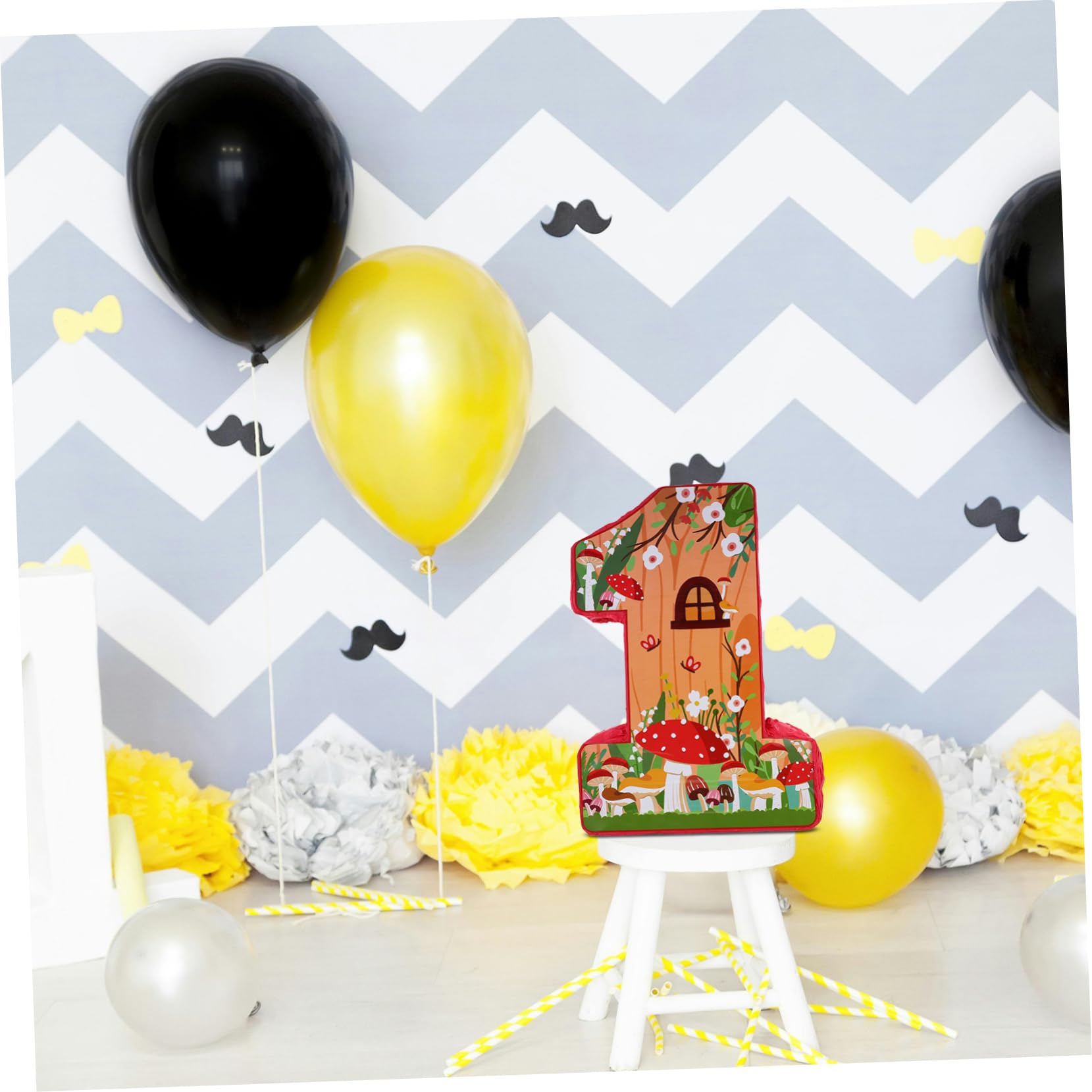 Luxshiny 1juego Piñata De Champiñón Para Cumpleaños Infantil Decoración De Fiesta De Golpear Para Niño Niña Accesorio De Fiesta De Cumpleaños Diseño Adorable