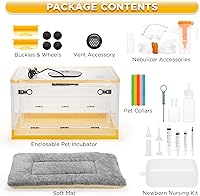 Vista 20 de TURBRO 55L Pet Incubator, Precision Temperature Control for Puppy & Kitten Care, with Adjustable Fan Speed, Multifunctional LED Panel, Respiratory
