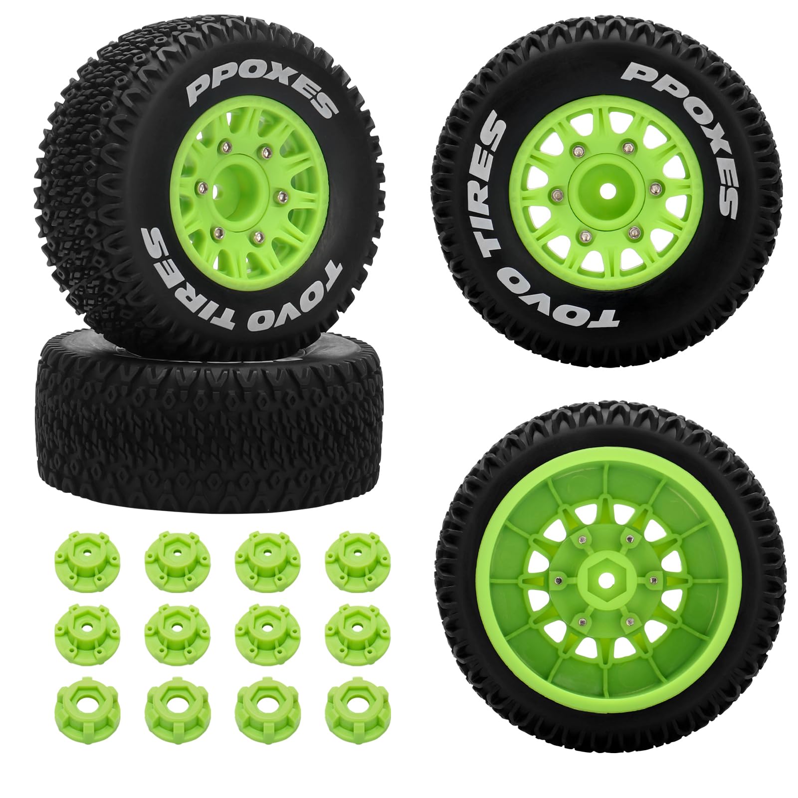 12mm/14mm/17mm Hex RC Wheels and Tires RC Truck Tires 1/10 Scale Tyres Detachable Replacement RC Car Tires for Arrma Senton Tires Slash Tires Axial
