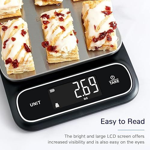 Miniatura 5 de BAGAIL Báscula de cocina de alta precisión de 0.00 oz, IPX6 impermeable, USB-C recargable, escala digital de 0.01 oz11 libras para alimentos onzas y