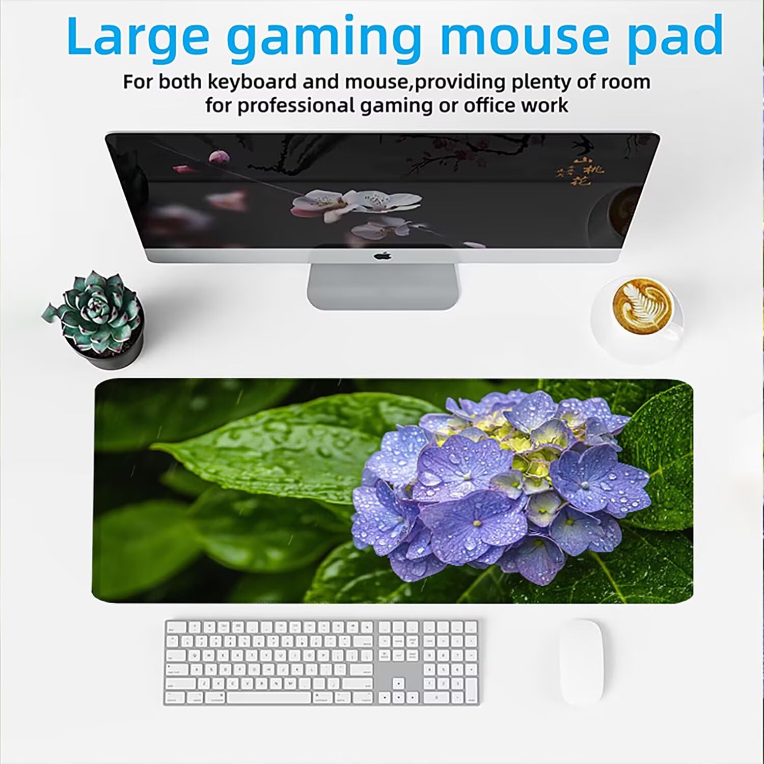 Podkładka pod mysz AAA XXL 1000 x 500 mm duża mata na biurko szyte krawędzie wodoodporna antypoślizgowa, laptop poprawia precyzję i szybkość. Gracz, komputer, kwiaty krajobrazu 19 w0w-743