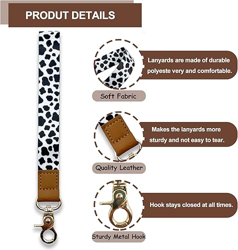 Miniatura 9 de PAKASEBOXES Correa de muñeca para llaves, cordón para el cuello para credencial de identificación, llavero de pulsera con llavero para profesores,