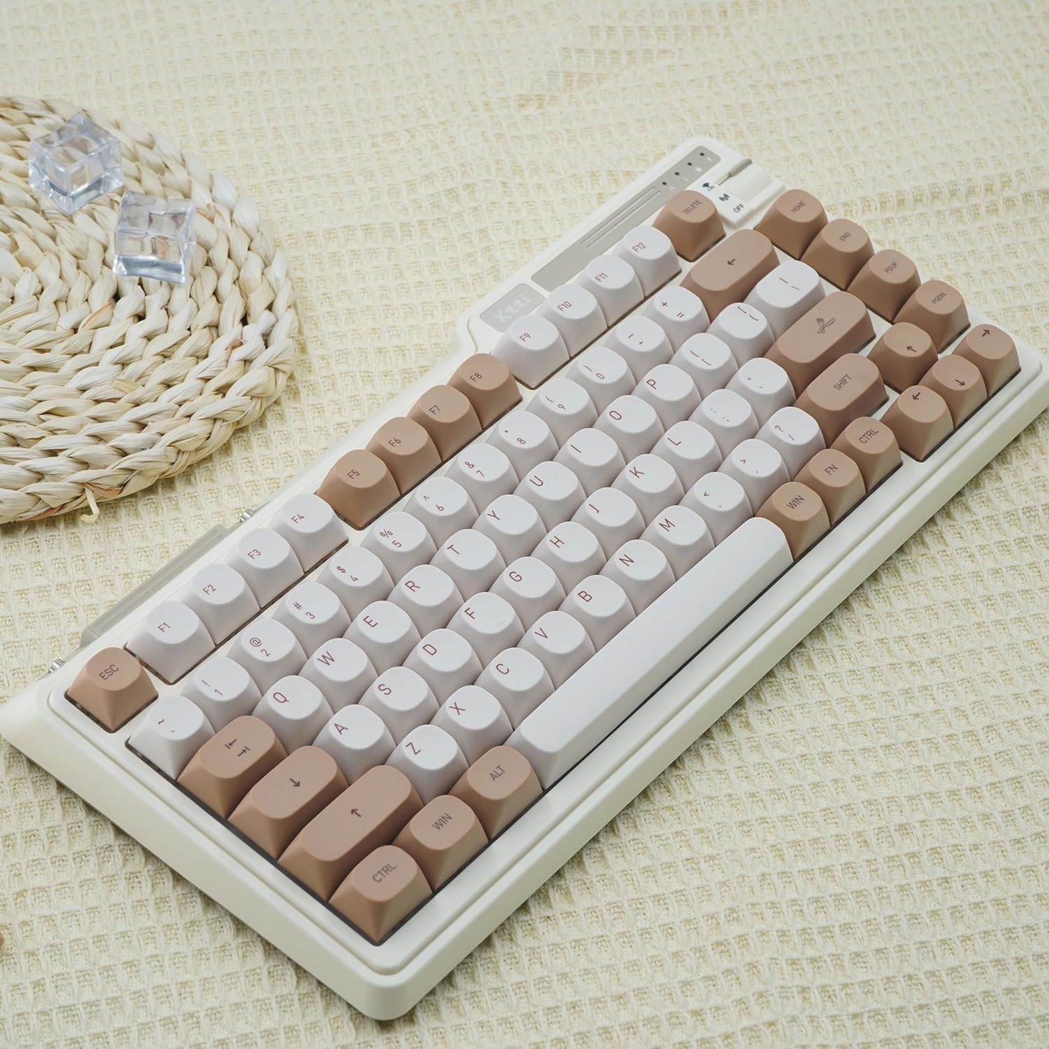 119 touches PBT Dye Sub Moa Profile Keycaps compatibles avec 60 % 65 % 95 % Cherry MX Switch, clavier mécanique (marron)