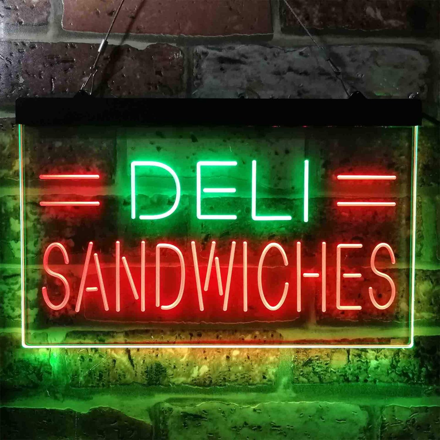 ADVPRO Deli Sandwiches Café Dual Color LED Neon Sign Green & Red 24 x 16 Inches st6s64-i3887-gr