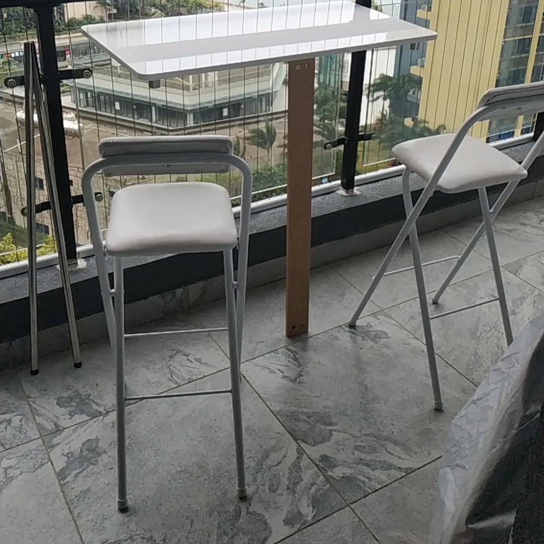 Portable Folding Chair with Backrest for Home Office Party White 100kg Capacity(28in/70cm)