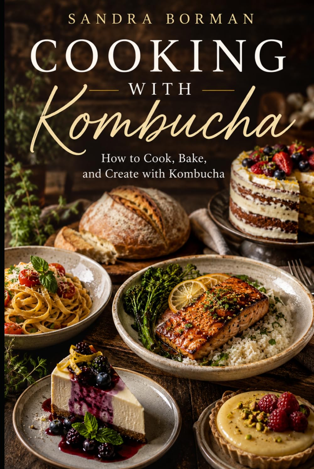 The Kombucha Cookbook: 50 Delicious Recipes for Cooking, Baking, Drinks, Dressings, and Everyday Meals