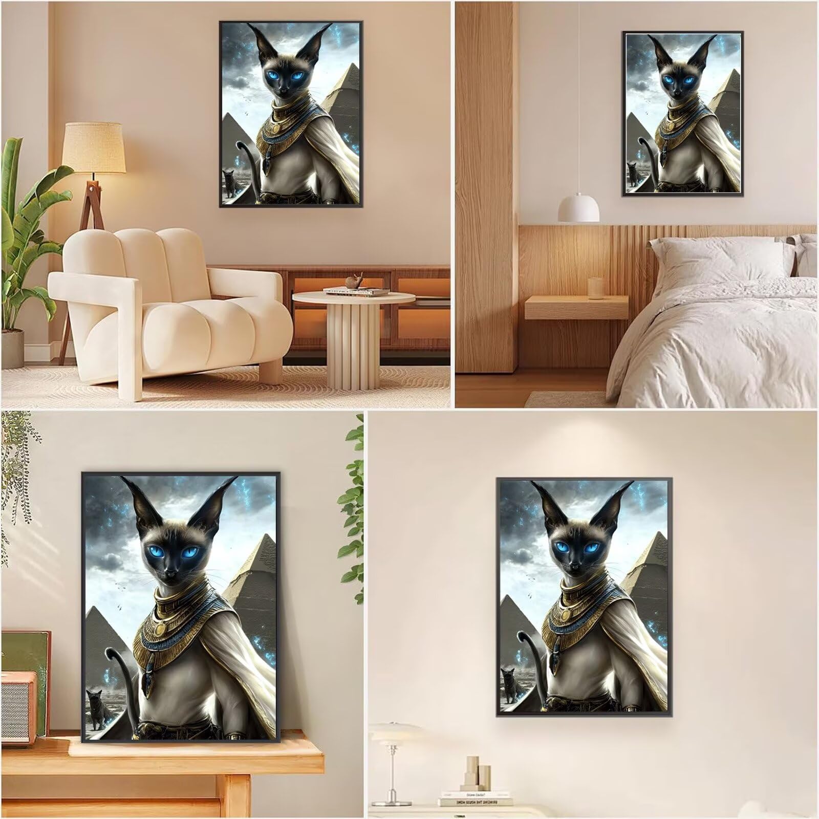 5D Gatto Diamond Painting Egitto Diamond Painting Kit Completo, DIY Passatempo per Adulti Pittura Diamante Hobby Creativi Adulti Kit Strass Diamantini Crystal Art per Decorazione Casa 60x80cm,Model939