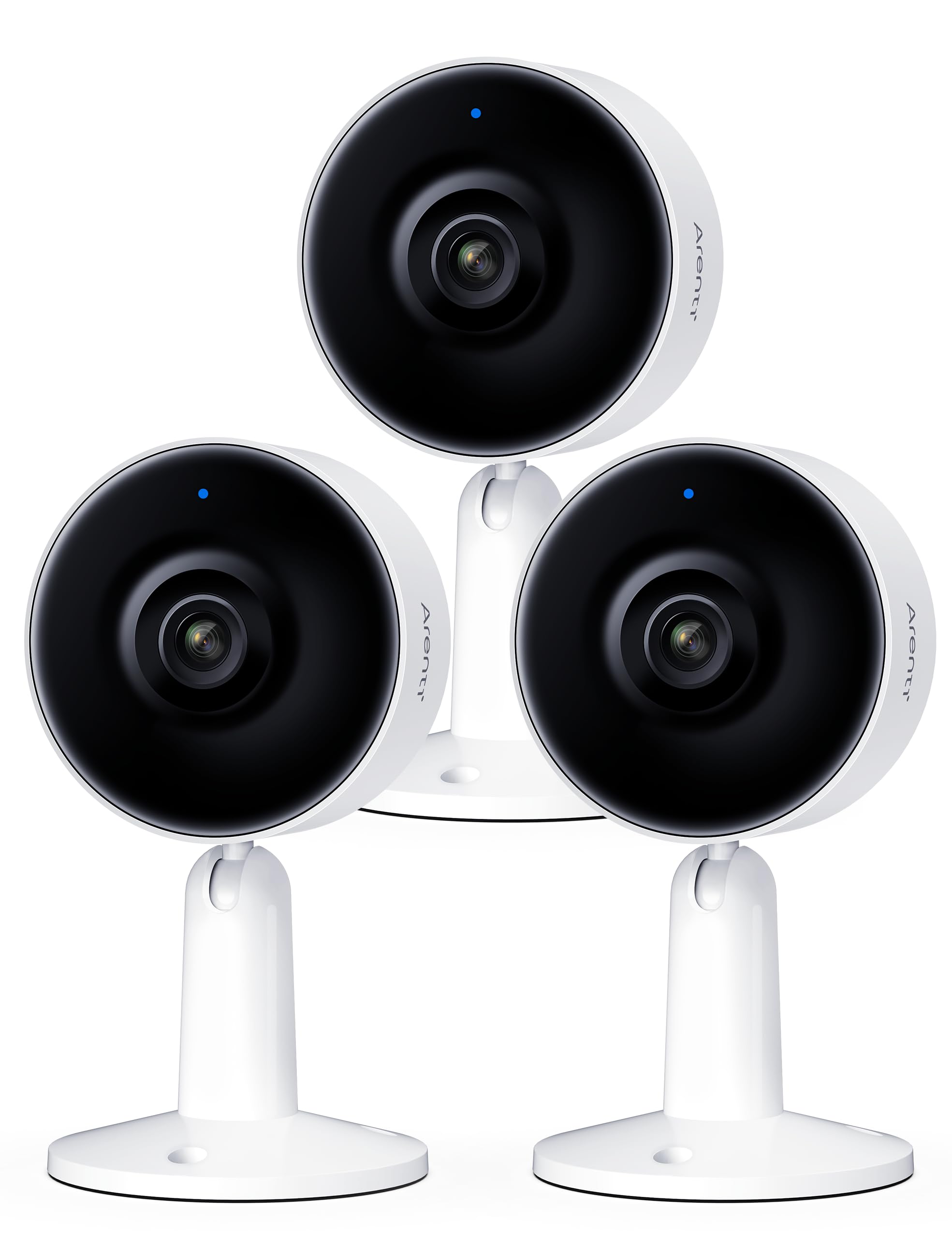 ARENTI4MP WiFi Security Camera Indoor, 3PCS Pet Dog Camera with Phone App, Plug-in Baby Home Puppy Cam, 2.4GHz, Motion Sound Detection, Night Vision, Two-Way Talk, Alexa and Google Compatible