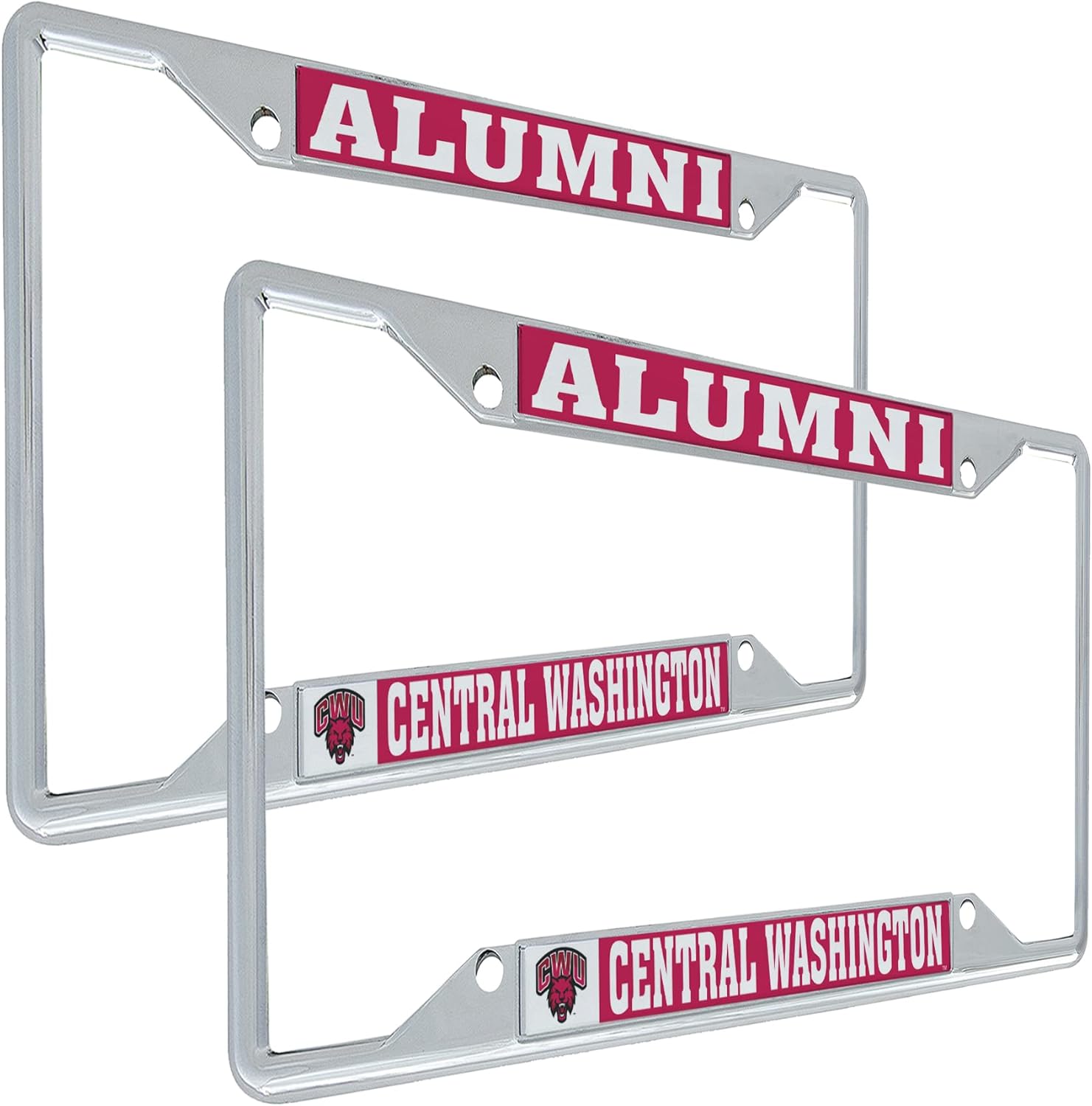 Desert Cactus Central Washington University Car Accessories Metal License Plate Frame for Front or Rear of Car (Alumni 2 Pack)