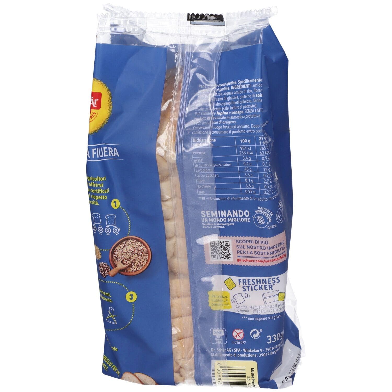 Italian Gourmet Bundle Glutenfreies Brot Classico 8x 330g + Italian Gourmet Polpa Gratis – Italienisches Schnittbrot glutenfrei, Sandwichbrot ohne Alkohol, Frühstück, Toast, Panini & Vorrat 2,64kg