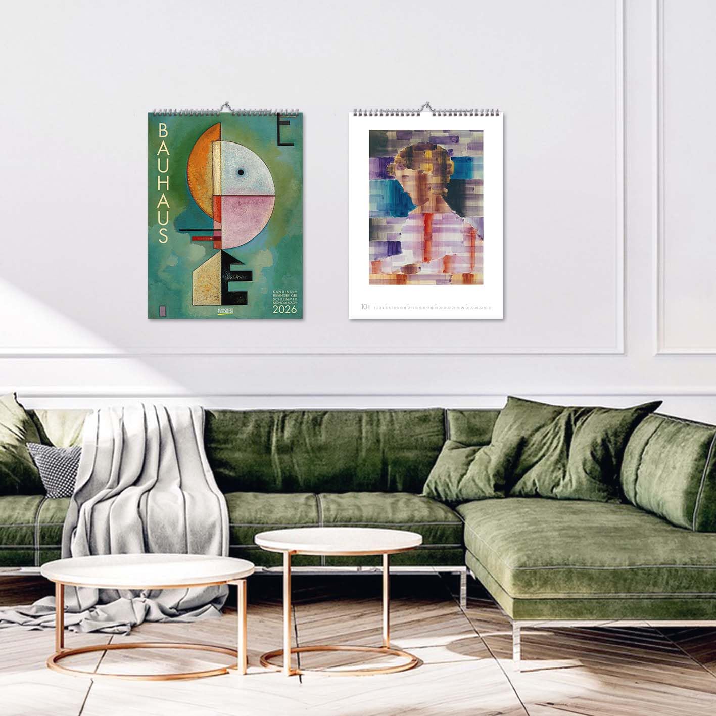 Bauhaus 2026: Großer Kunstkalender. Hochwertiger Wandkalender mit Meisterwerken des Bauhaus Stils. Kunst Gallery Format: 48 x 64 cm.