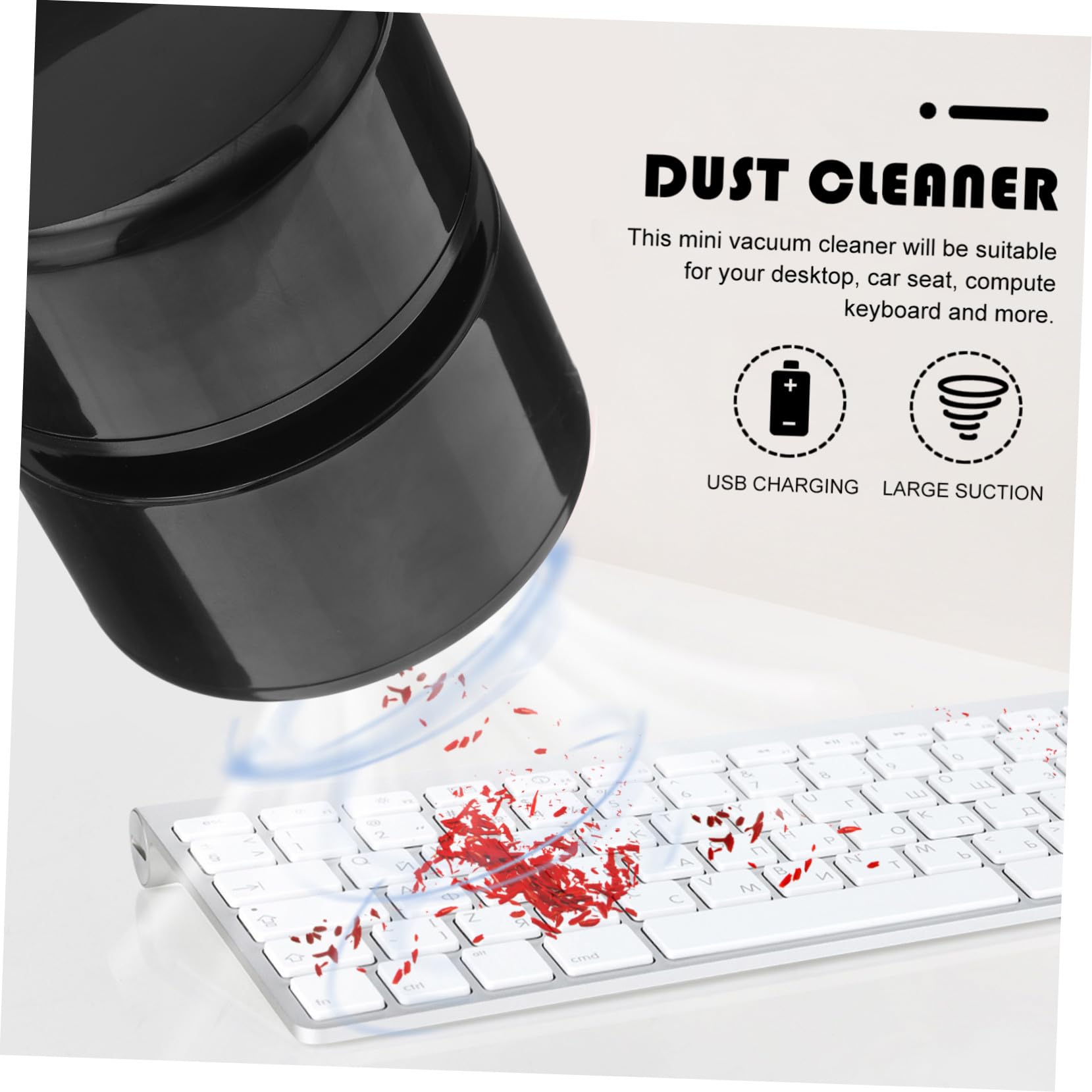 Mini Aspirateur de Bureau USB Noir en Plastique, Compact