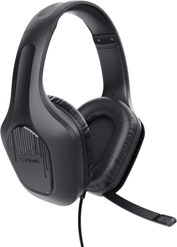 Trust Gaming GXT 415 Zirox Lightweight Gaming Headphones, PC, Xbox, PS4, PS5, Switch, Mobile Computer, 3.5mm Connection, Foldable Microphone, Wired Headset 2m Above Ear Black