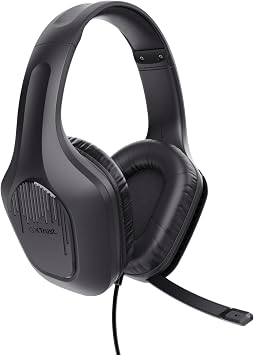 Trust Gaming GXT 415 Zirox Lightweight Gaming Headphones, PC, Xbox, PS4, PS5, Switch, Mobile Computer, 3.5mm Connection, Foldable Microphone, Wired Headset 2m Above Ear Black