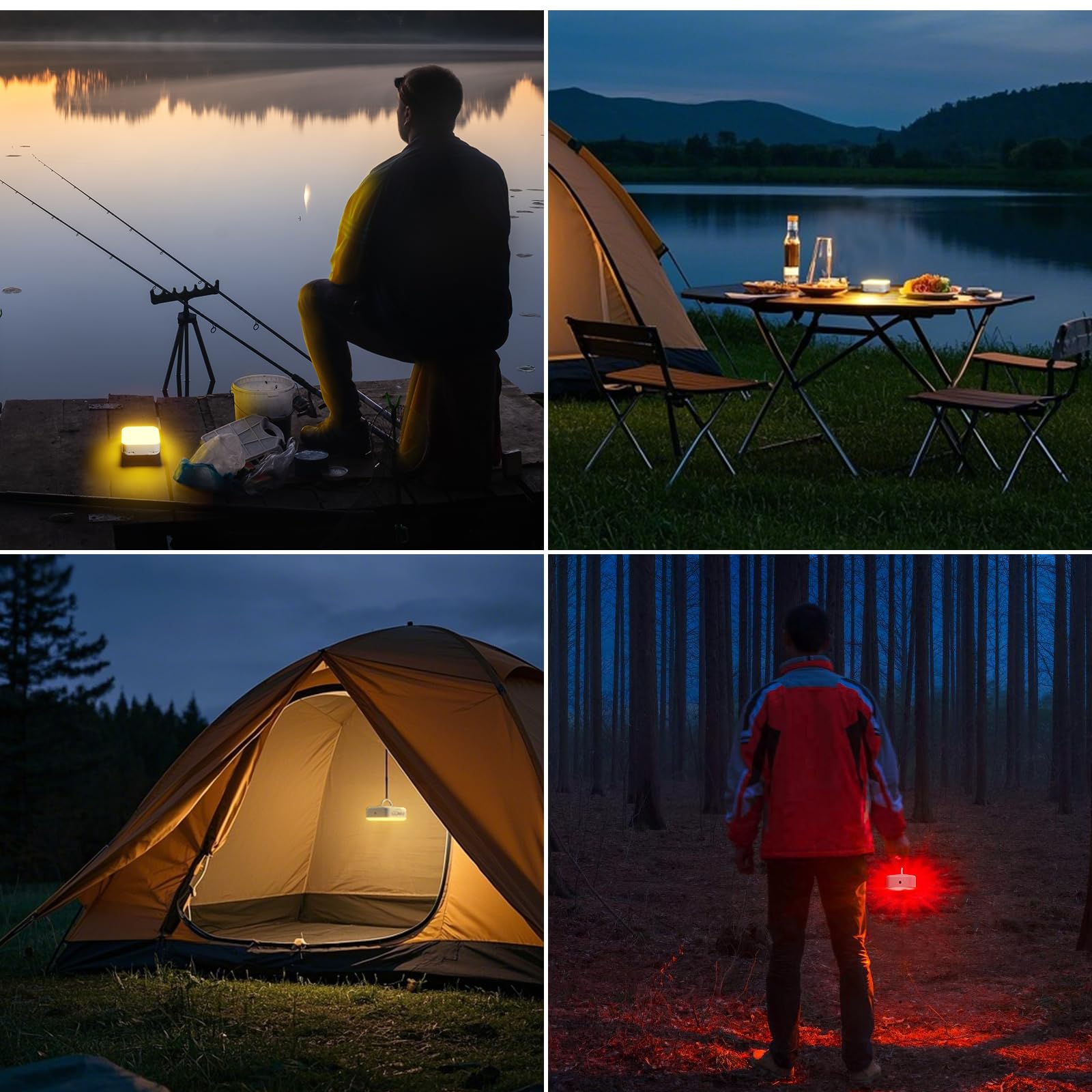Solar-Camping-Laterne, Solar-Camping-Licht, 5200 mAh, wiederaufladbar, 2000 Lumen, 5 Lichtmodi, Laternen für Stromausfälle, Hurrikan, IP65 wasserdicht, Wandern, Fisch, Notfall und Zuhause