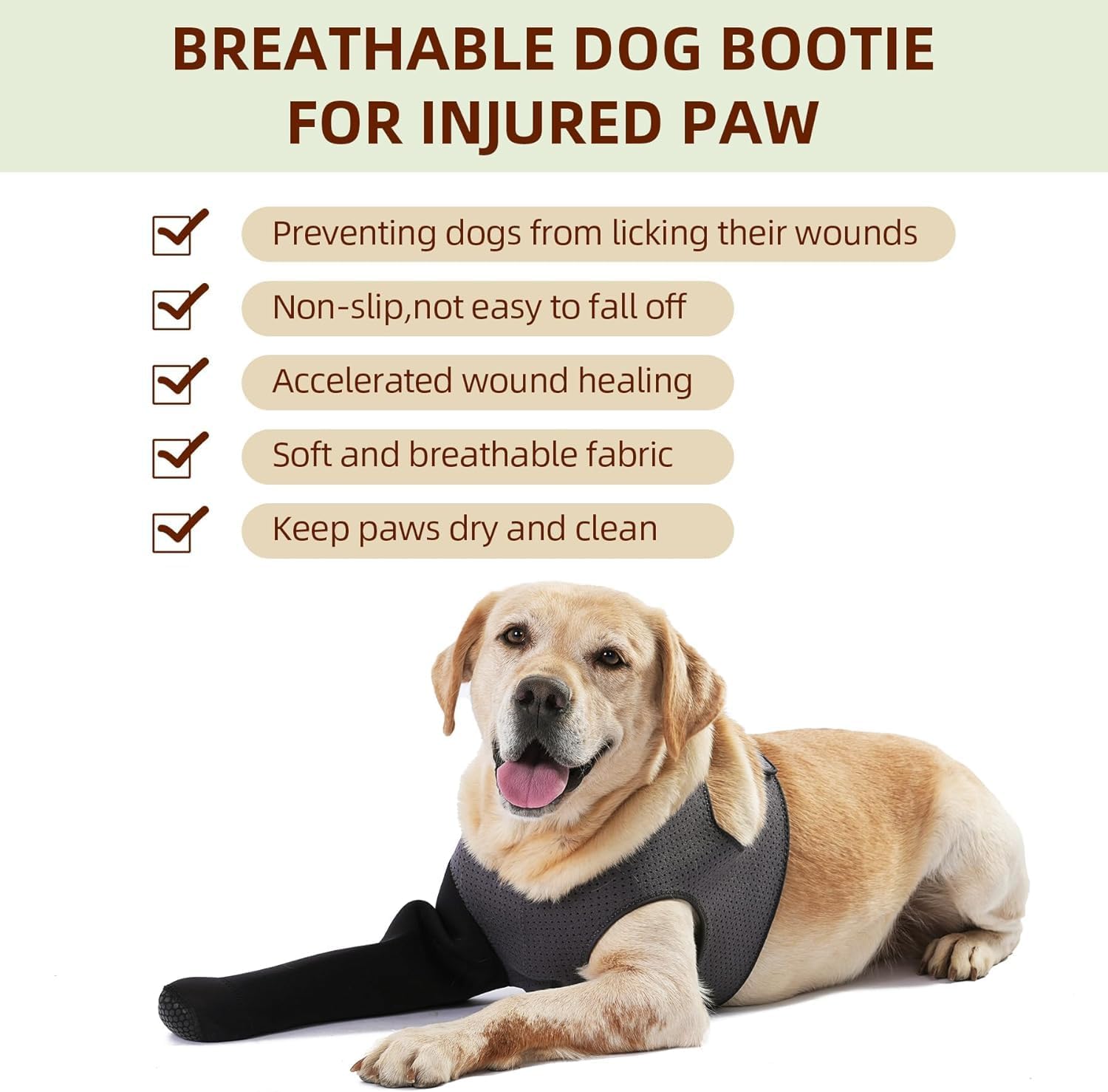 Dog Socks to Prevent Licking Paws ，Breathable Dog Leg Sleeve to Stop Licking and Biting， Firm and Secure Protect Wounds Dog Recovery Sleeve Socks (XL-Left)