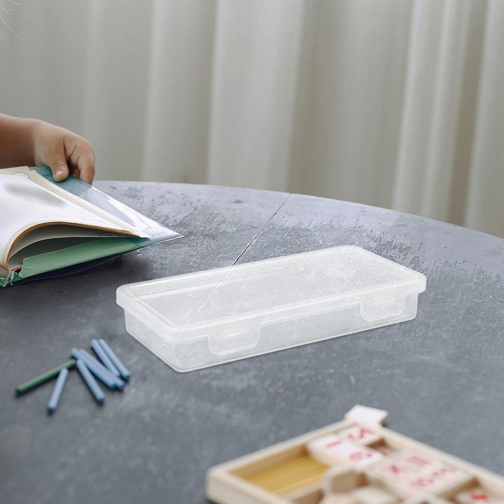 SHINEOFI 6pezzi Scatola Portamatite in Plastica Astuccio per Penne Leggero Organizzatore di Matite da Disegno per Scuola e Ufficio Contenitore per Cancelleria