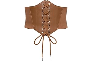 Women's Dark Brown Corset Leather Belt for Dresses and Casual Wear