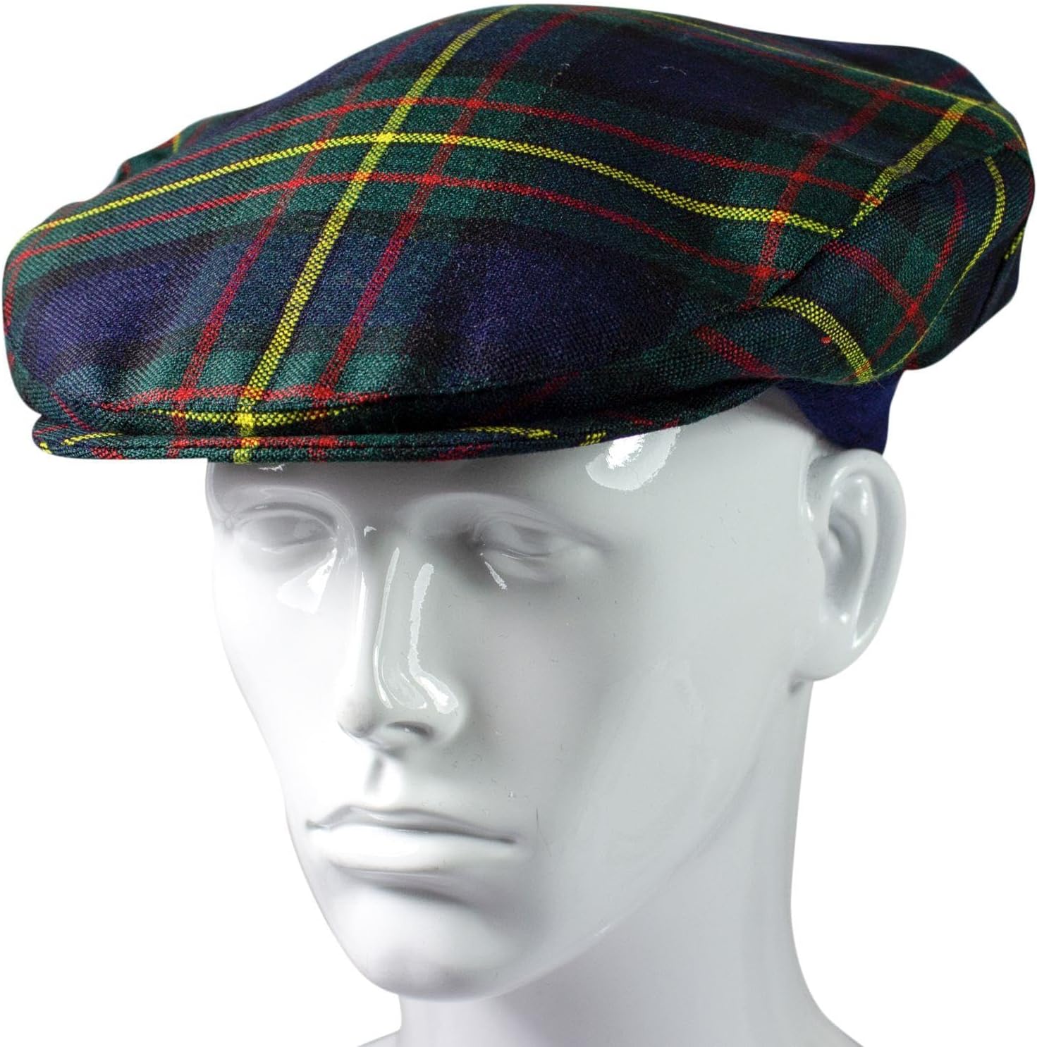 Lambswool Flat Cap and Scarf Matching Gift Set MacLaren Modern Tartan Plaid One Size Elasticated Band News Boy Caps Beret Paperboy Hats for Men Womens Scarves Comfort Fit Scottish Gifts