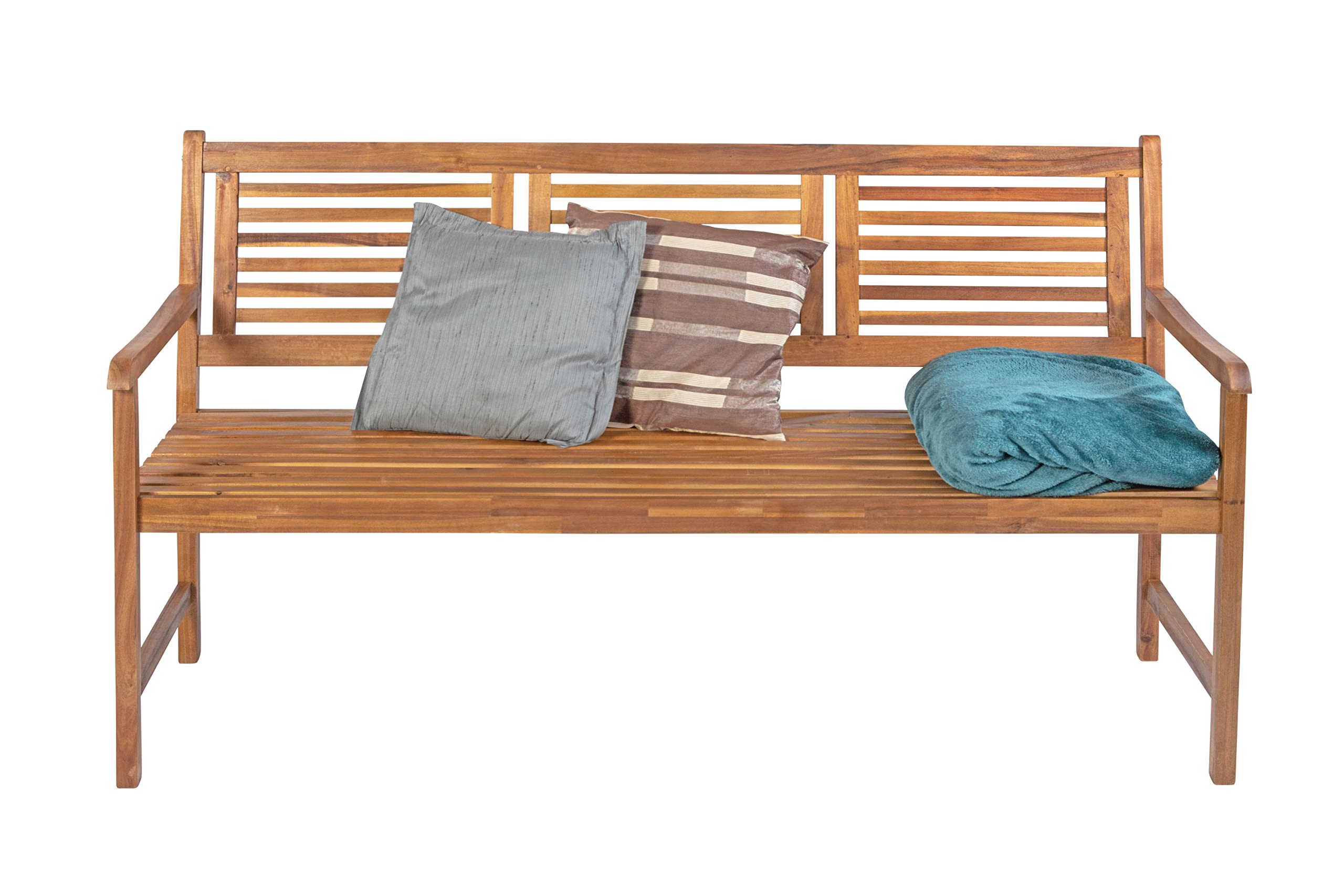 SAM Gartenbank Cordoba, 150 cm, 3-Sitzer Bank, Sitzbank aus geöltem Akazienholz, pflegeleichtes Massivholz, Holzbank geeignet für Garten, Balkon, Terrasse oder Wintergarten