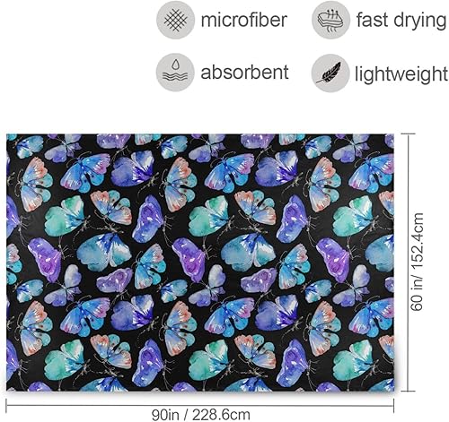 Miniatura 3 de Butterflies Watercolors Pattern Ultra-Soft Plush Travel Blankets, Comfy Fall Fluffy Blanket Adults Kids Office Car Bed Throws 60"x90" Blankets &