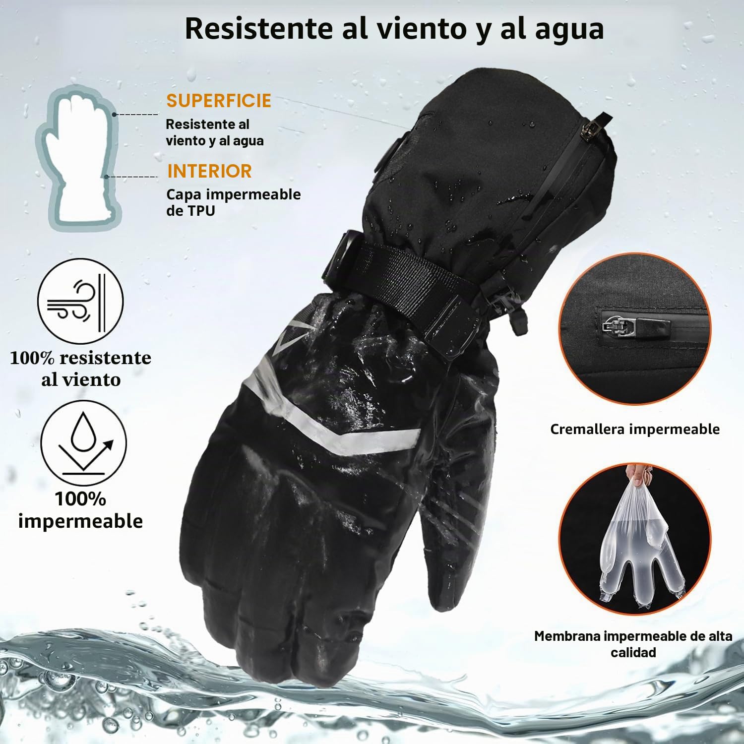 Loowoko Guantes Calefactables con batería 7.4v 3000mah × 2, 3 Niveles de Calentamiento, Impermeables, Pantalla táctil, Guantes calefactables USB para Trabajo al Aire Libre, Moto, Bicicleta, esquí