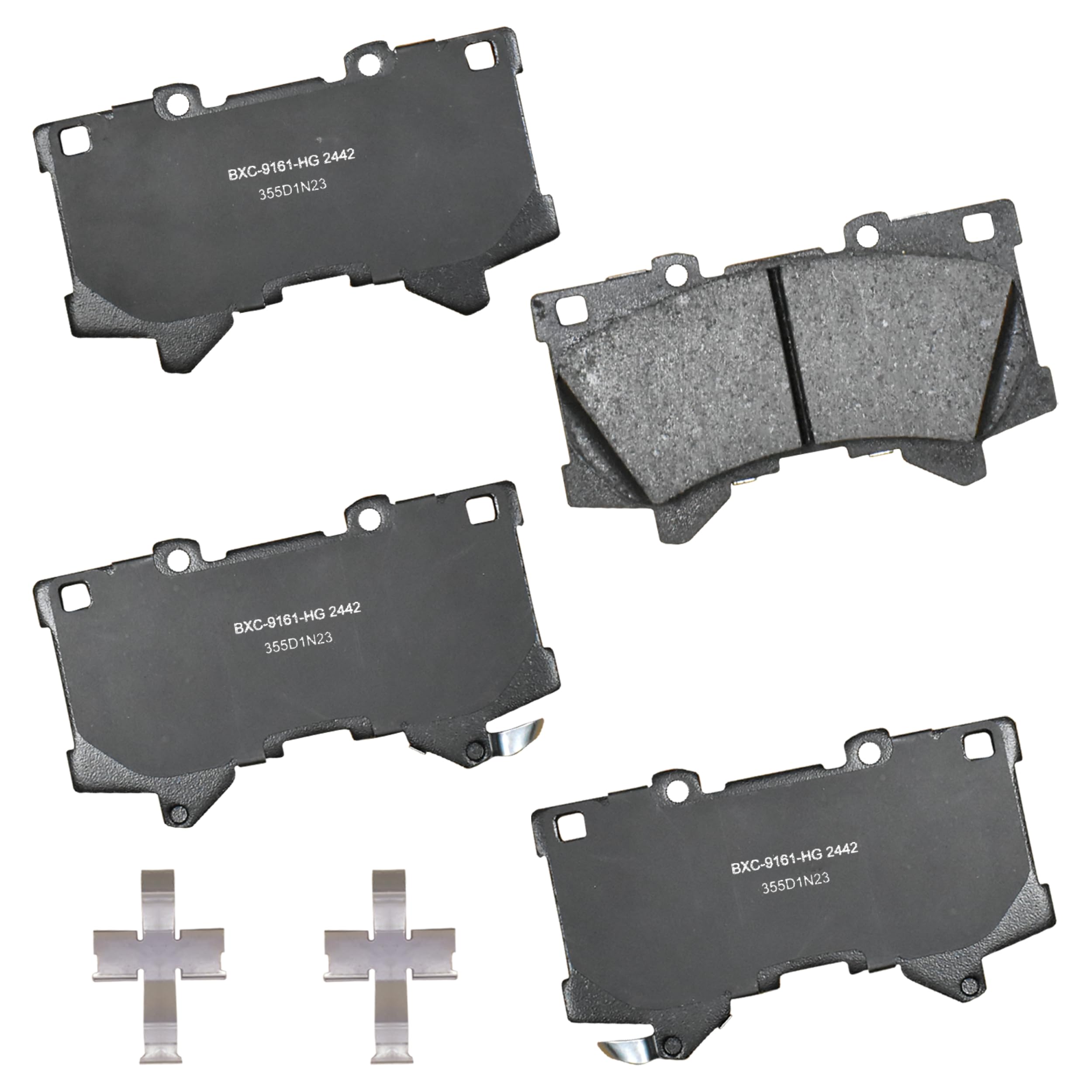 Bendix Premium SBC2442 Ceramic Front Brake Pads for Lexus LX600 2024-2022, Toyota Sequoia 2024-2023, Tundra 2024-2022