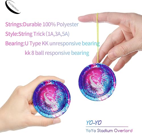Miniatura 5 de WATIEOBOO Yoyo profesional que no responde Yoyo de metal de aluminio profesional con materiales aeroespaciales de alta precisión yoyo antisísmico y