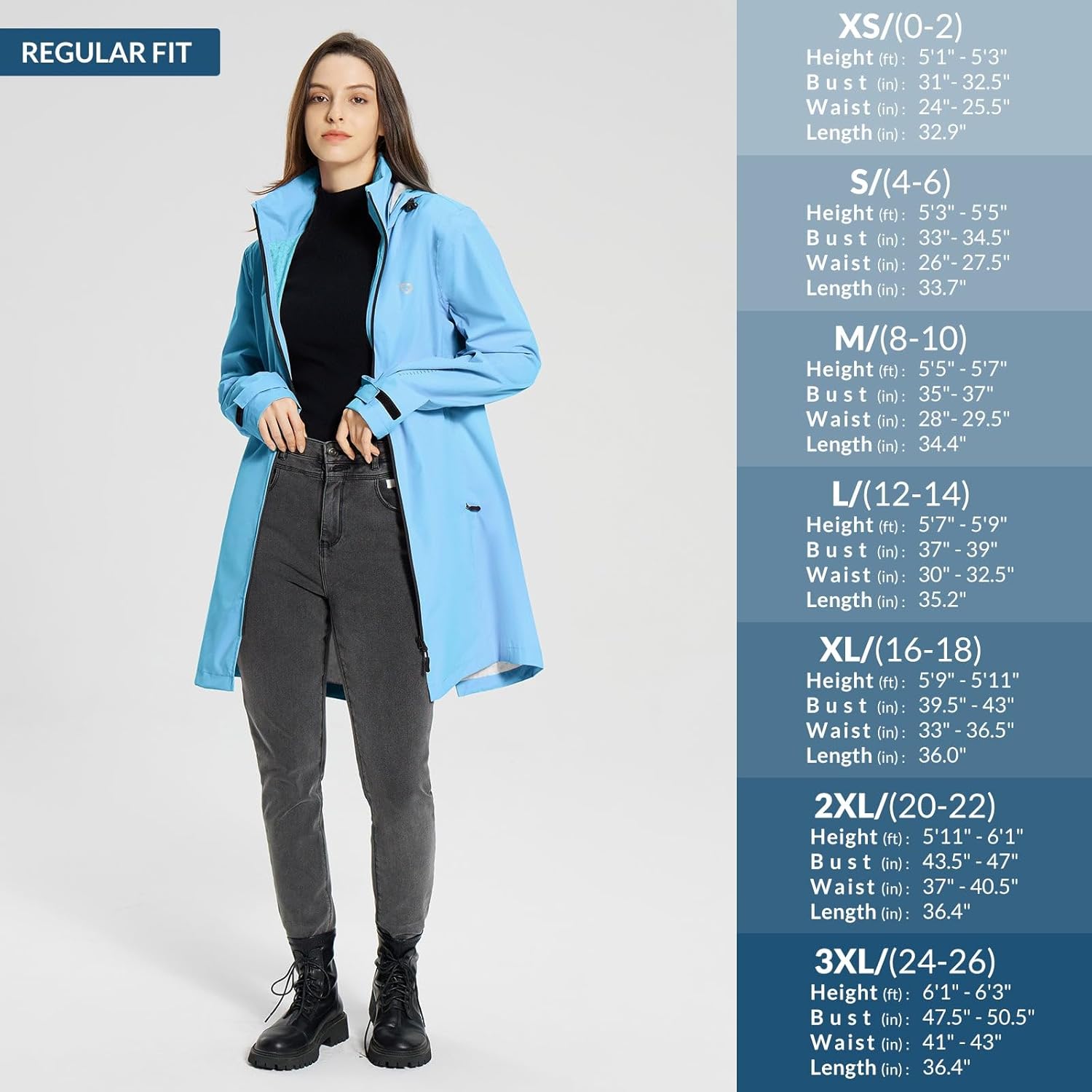 baleaf Women's Long Rain Coat Packable Waterproof Windbreaker Lightweight Cycling Jacket with Hood - Image 7