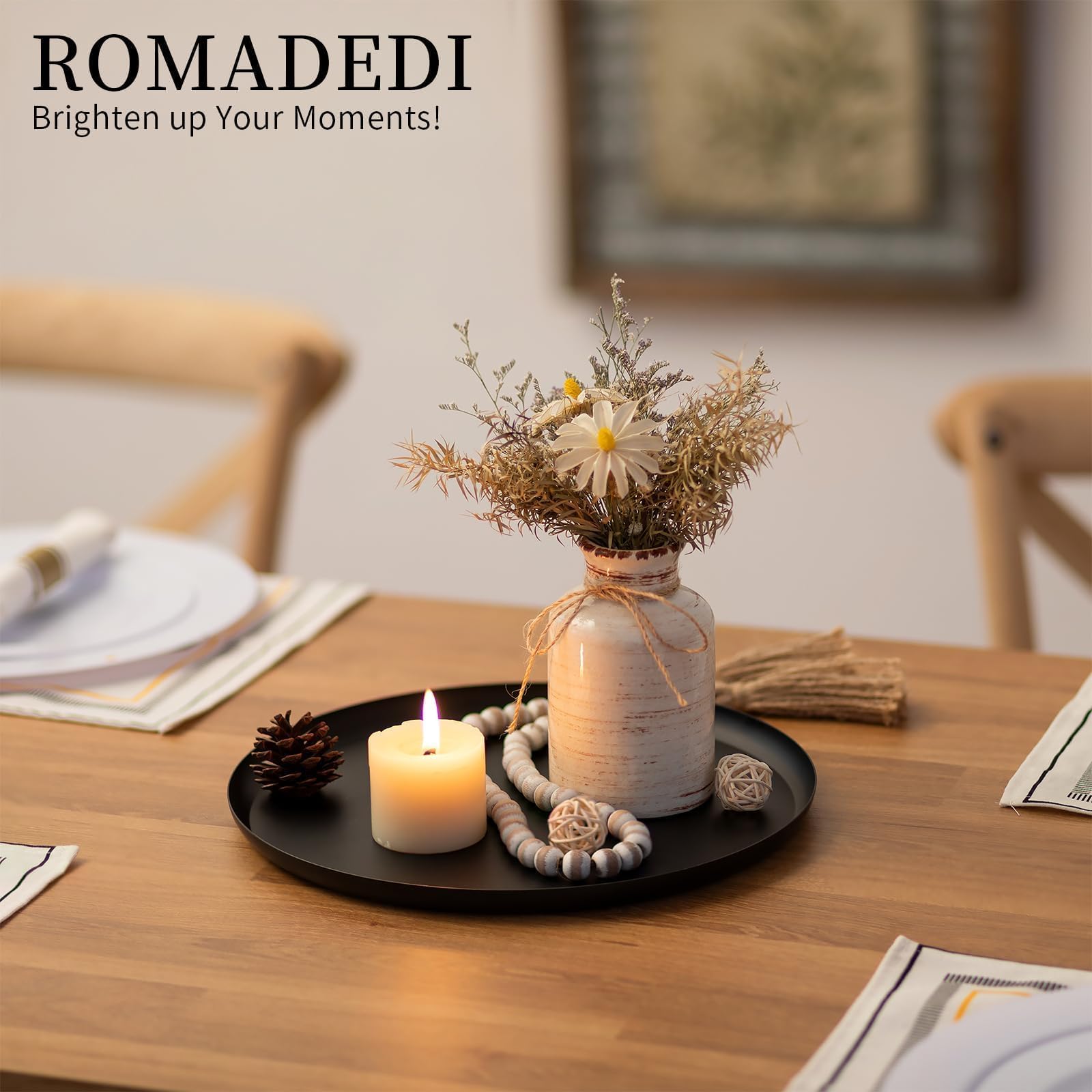 LdawyDE porta candele, 3 candelieri vassoio in metallo nero portacandele candela a stelo portacandele dellavvento per la decorazione della tavola Matrimonio Halloween Decorazione natalizia