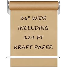 Yeaqee 2 Pcs 36 Kraft Paper Dispenser and 164 ft Thick Brown Craft Paper Roll Set, Wall Mounted Metal Wall Holder with Serrated Edge Cut, Ideal for Home Office DIY Drawing to-do Lists Notes Ideas