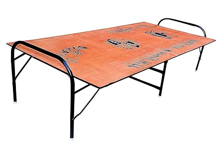 Avani Metrobuzz Single Size Folding Bed Size 3 x 6 | Iron Folding Bed | Multicolor Niwar Folding Bed for Household Purpose (Plywood Bed)