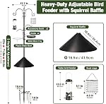 ERYTLLY Bird Feeders Bird Feeding Station Kit Bird Feeding Pole Wild Bird Feeder Hanging Kit with Squirrel Guard Baffle Suet Cage Tube Bird Feeder Planter Hanger Multi Feeder for Attracting Wild Birds