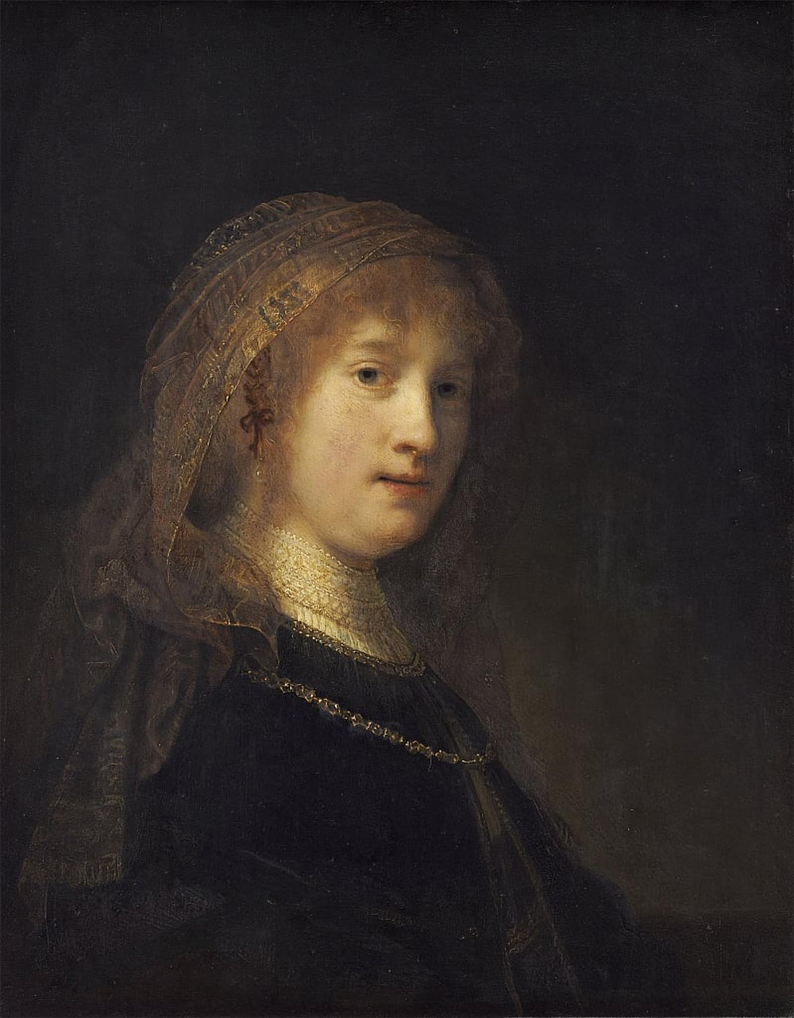 RZHRHJES Famous Painting Poster Art Canvas Print Retro Picture Portrait of saskia van uylenburgh by Rembrandt van Rijn Poster Wall Art for Office Decor 60x90cm