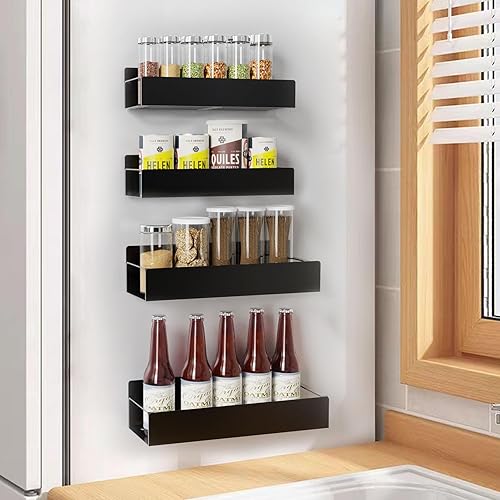 Organizador magnético para especias, estante magnético para refrigerador, estante magnético para especias que puede ahorrar espacio en la cocina y