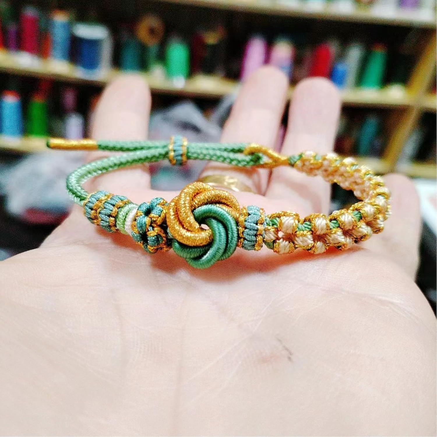 For Granddaughter - A Link That Can Never Be Undone Peach Blossom Knot Bracelet, Granddaughter Bracelet from Grandma Always Be Brave And Be Strong Adjustable Braided Bracelets for Women Jewelry - Image 2