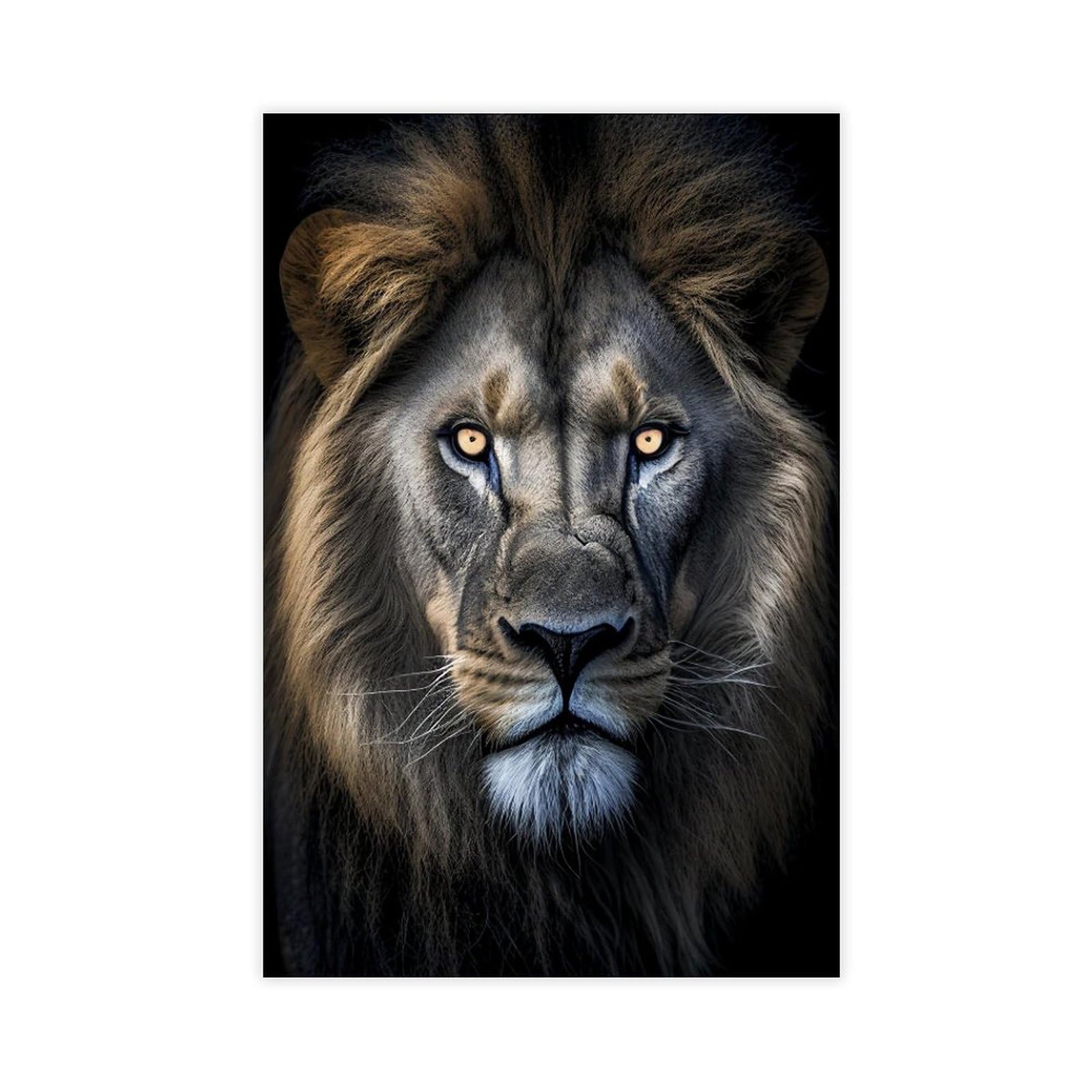 Bareronor Majestic Lion Canvas Poster for Living Room Decor Gift