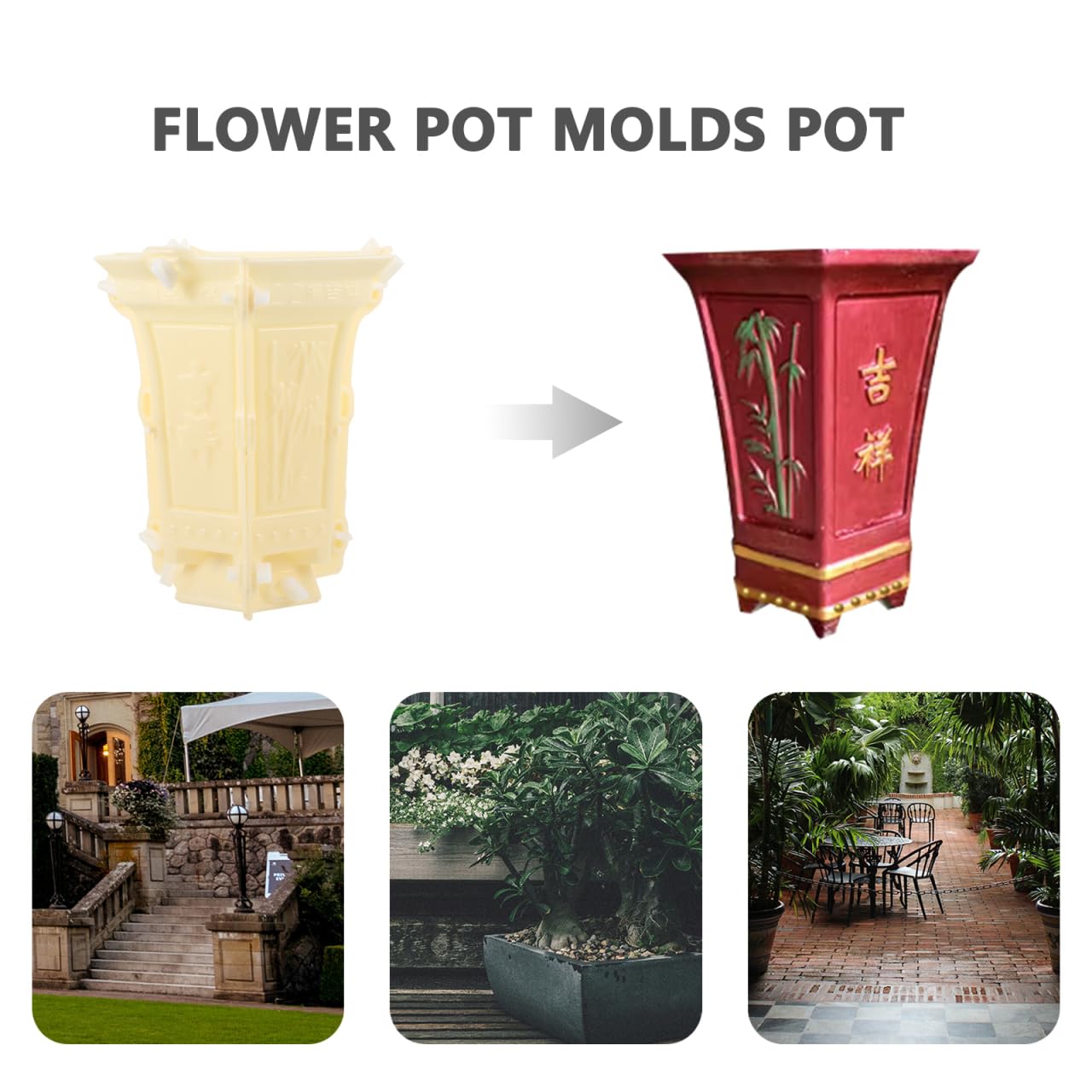 Molde Hexagonal De Plástico para Macetas De Hormigón Y Cemento, Ideal para Crear Maceteros Decorativos Y Manualidades En Casa, 22 Cm De Altura