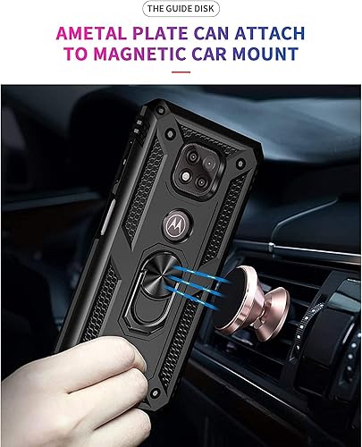 Miniatura 3 de TJS Funda compatible con Motorola Moto G Power 2021, con protector de pantalla de vidrio templado, anillo de metal con soporte magnético, funda