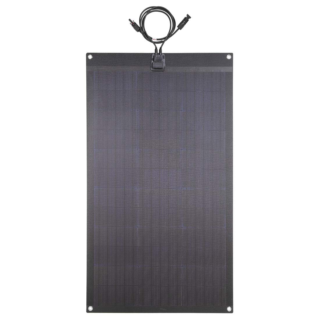 LENSUN 80W 12V ETFE Black Flexible Solar Panel, Ultrathin Ultra Lightweight, PERC Mono Solar Cells, for RVs, Campers, Boats,Camping, Offroad Offgrid Solar Power